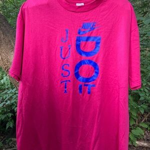 Vintage 1990’s JERZEES Nike ~ Just Do It T-Shirt Men’s XL Pink Excellent!